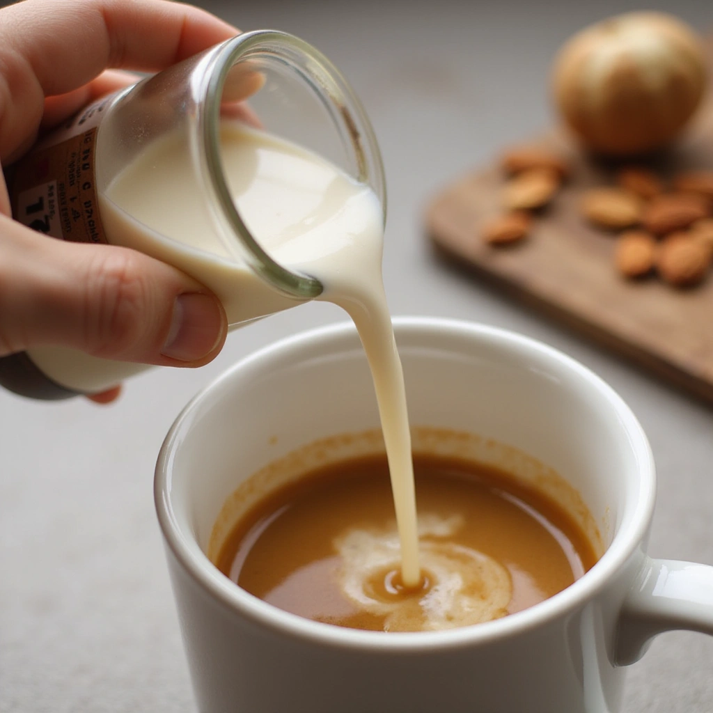 Almond Milk Coffee Creamer Recipes Dairy Free and Healthy - Step 7: Add the Almond Milk Creamer