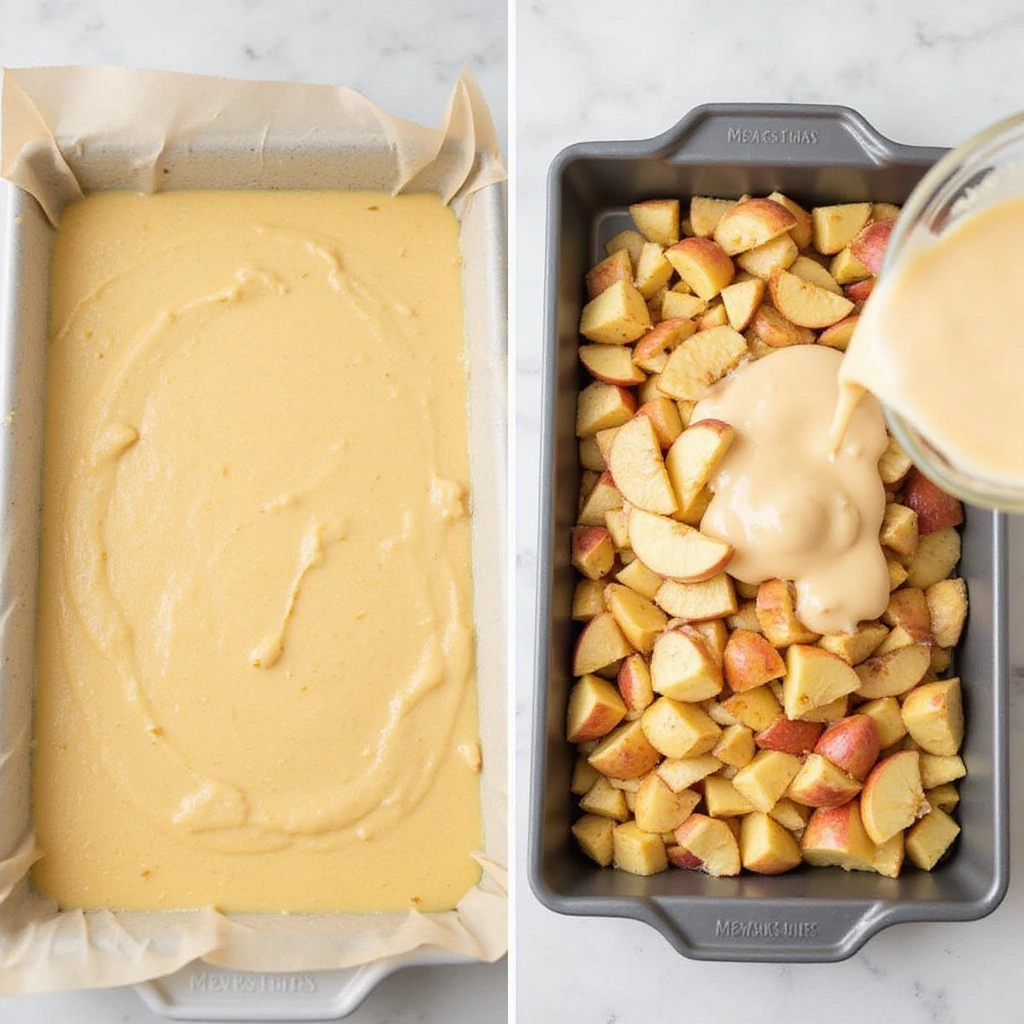 Apple Coffee Cake Recipes with Sour Cream Soft and Moist 8 Apple Coffee Cake Recipes with Sour Cream Soft and Moist - Step 8: Layer the Batter and Apples