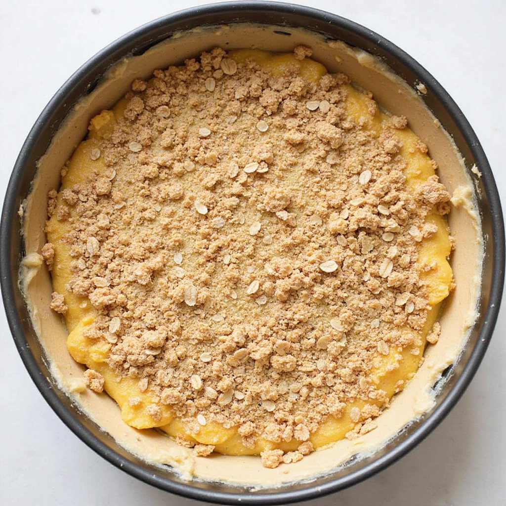 Apple Pie Coffee Cake Recipes Sweet Spiced Dessert Idea 8 Apple Pie Coffee Cake Recipes Sweet Spiced Dessert Idea - Step 8: Pour Batter and Add Topping