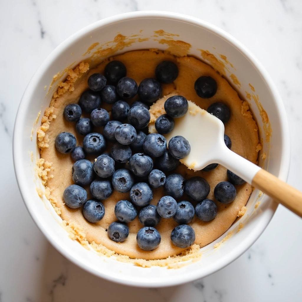 Blueberry Cream Cheese Coffee Cake Recipes Soft and Moist - Step 5: Fold in Blueberries