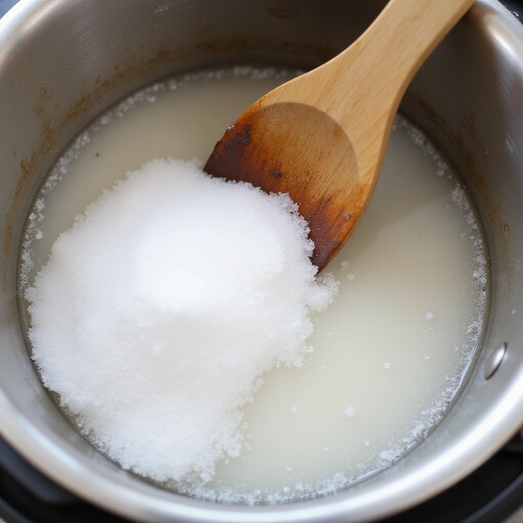 Caramel Syrup for Coffee Recipes Sweet Homemade Flavor - Step 2: Combine Sugar and Water