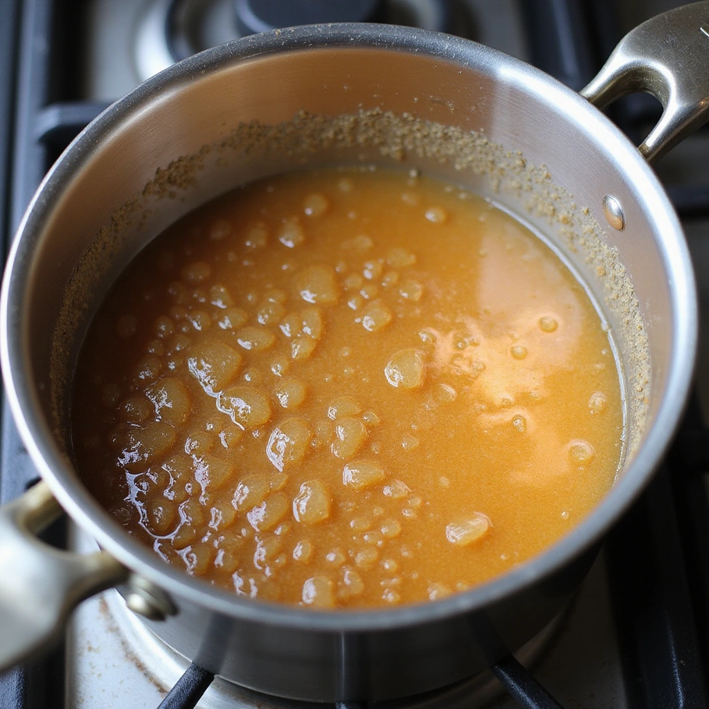 Caramel Syrup for Coffee Recipes Sweet Homemade Flavor - Step 3: Cook the Sugar Mixture
