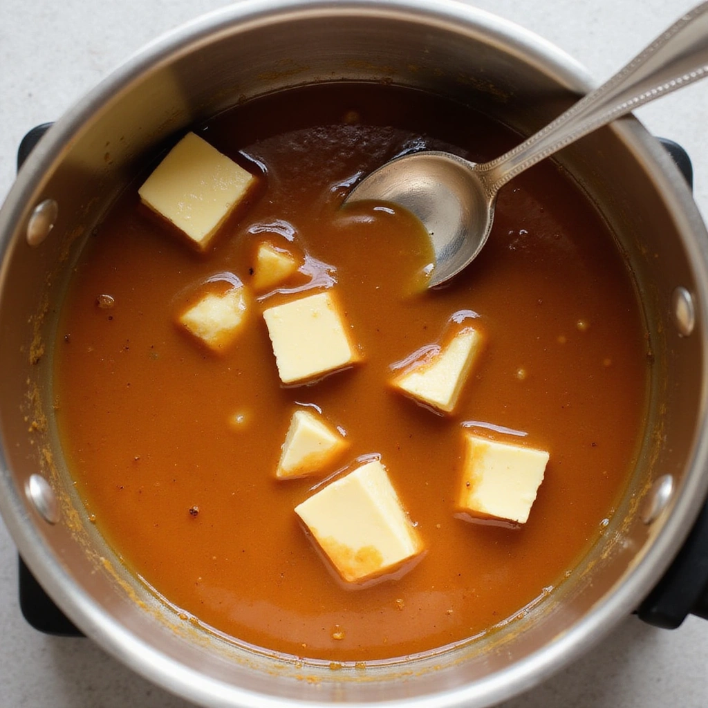 Caramel Syrup for Coffee Recipes Sweet Homemade Flavor - Step 5: Stir in Butter and Vanilla