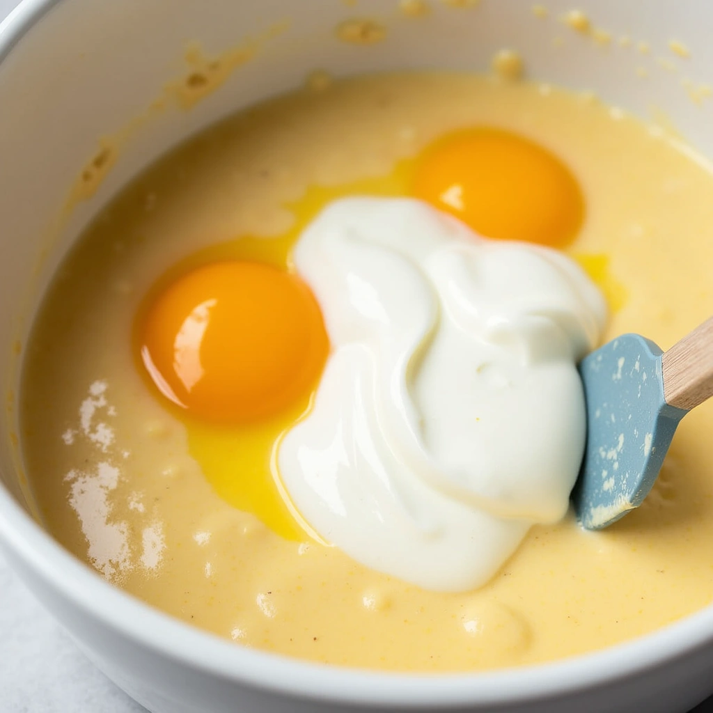 Ina Garten Coffee Cake Recipes Elegant and Delicious - Step 4: Add Eggs and Sour Cream