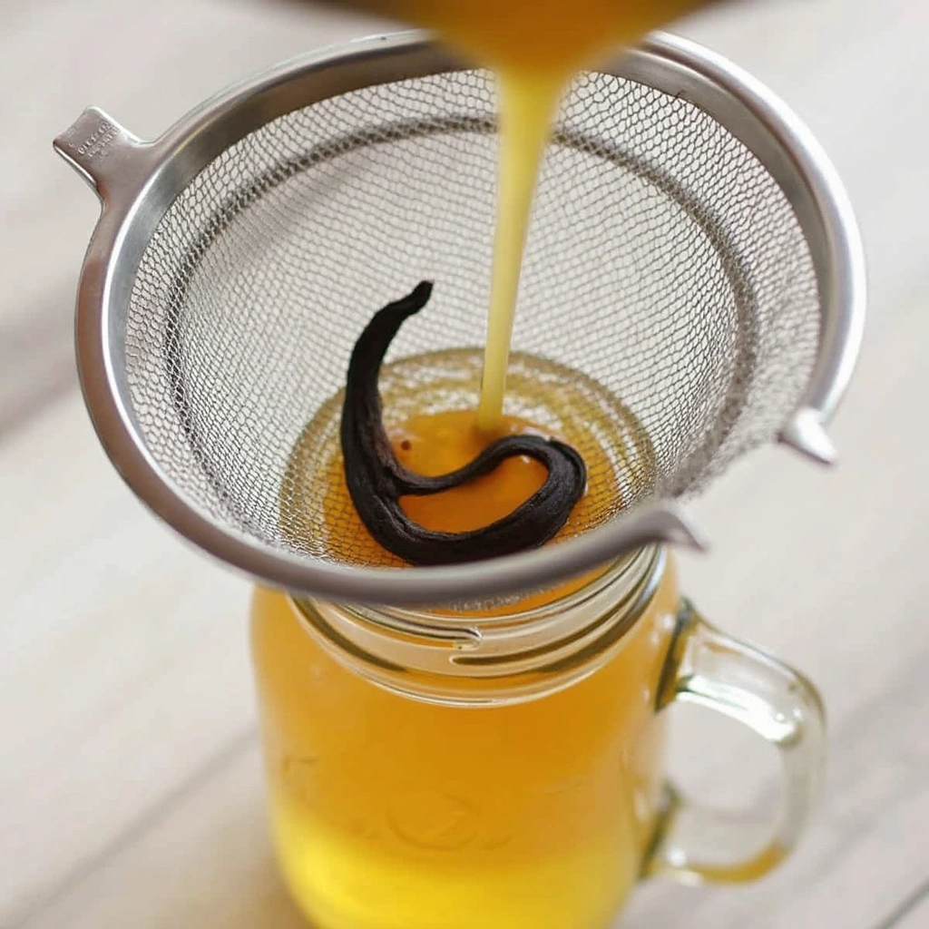 Vanilla Syrup for Coffee Recipes Sweet Homemade Touch 7 Vanilla Syrup for Coffee Recipes Sweet Homemade Touch - Step 7: Strain the Syrup