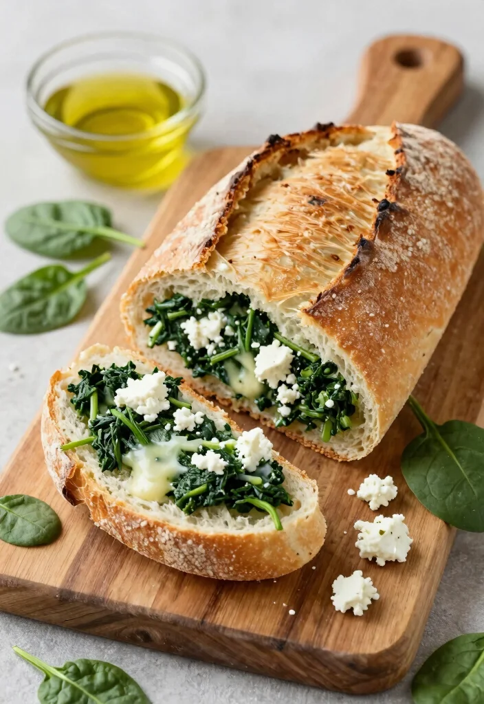10 Dinner Bread Recipes to Complete Any Meal 5. Spinach and Feta Stuffed Bread 0