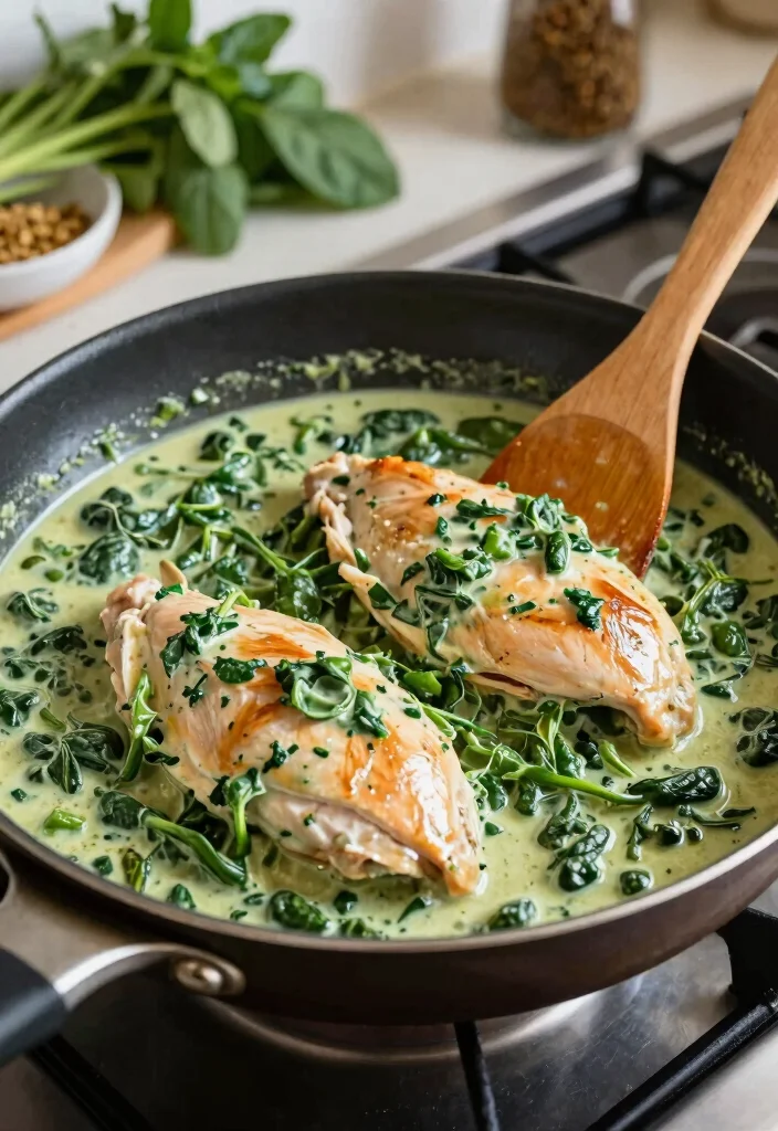 10 Keto Chicken Spinach Recipes for Easy Weeknight Dinners - 4. Creamy Spinach Chicken Skillet 1