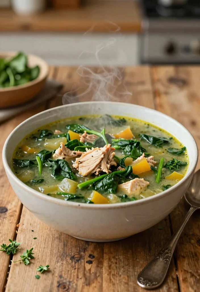 10 Keto Chicken Spinach Recipes for Easy Weeknight Dinners - 7. Spinach and Chicken Soup 1