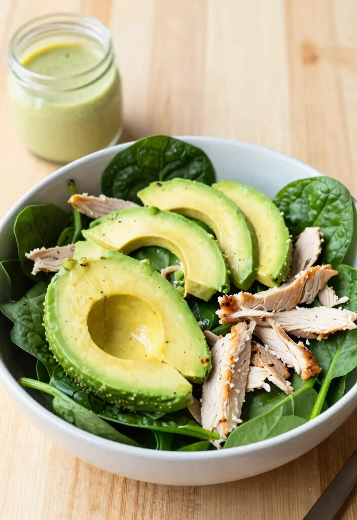 10 Keto Chicken Spinach Recipes for Easy Weeknight Dinners - 9. Chicken Spinach Salad with Avocado 1