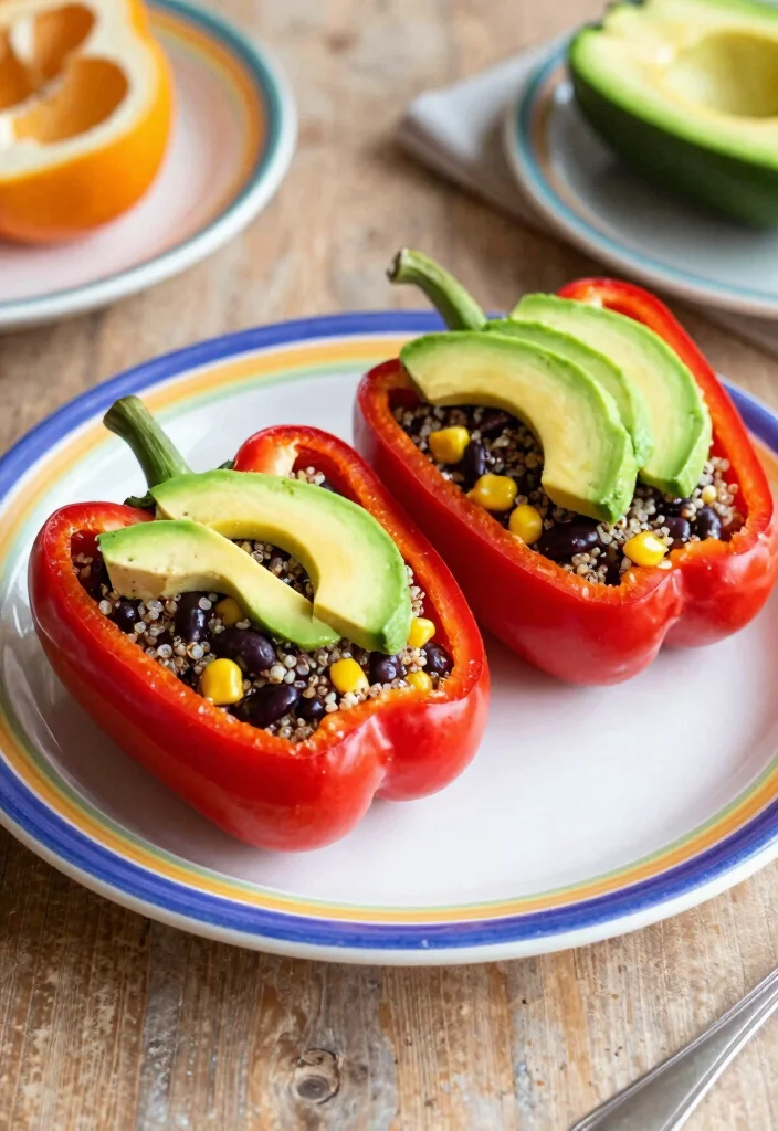 10 Valentines Dinner Recipes for a Romantic Night In 3. Stuffed Bell Peppers with Quinoa and Black Beans 0