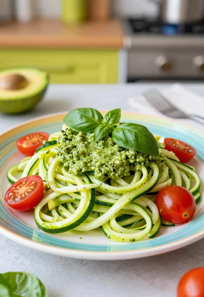 10 Valentines Dinner Recipes for a Romantic Night In 4. Zucchini Noodles with Avocado Pesto 0