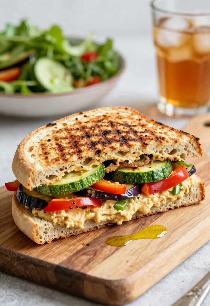 10 Vegan Panini Recipes for Crispy Comfort Sandwiches - 1. Grilled Vegetable and Hummus Panini 1