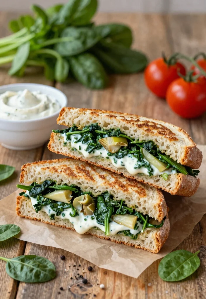 10 Vegan Panini Recipes for Crispy Comfort Sandwiches - 3. Spinach and Artichoke Panini 1