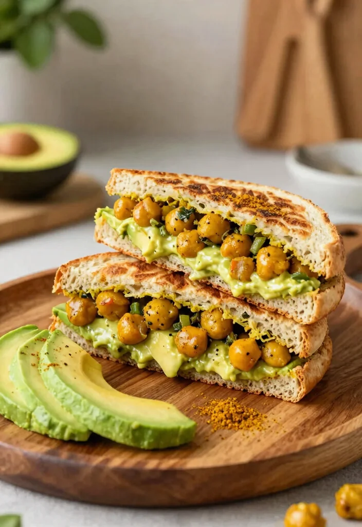 10 Vegan Panini Recipes for Crispy Comfort Sandwiches - 7. Curried Chickpea and Avocado Panini 1