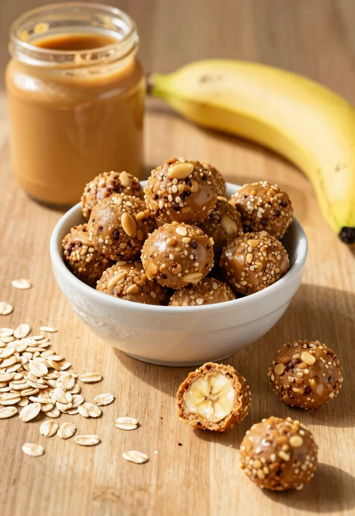 12 Healthy Banana Dessert Recipes for Guilt Free Sweets 5. Banana Peanut Butter Energy Bites 0