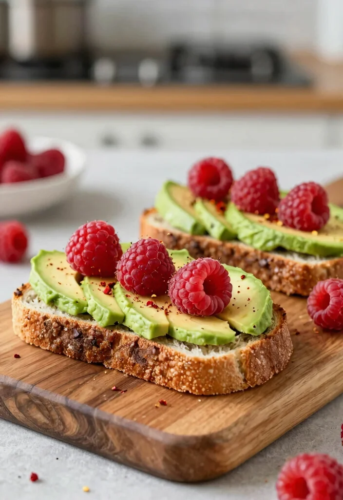 12 Healthy Raspberry Recipes for Fresh Sweet Nutrition 11. Raspberry Avocado Toast 0