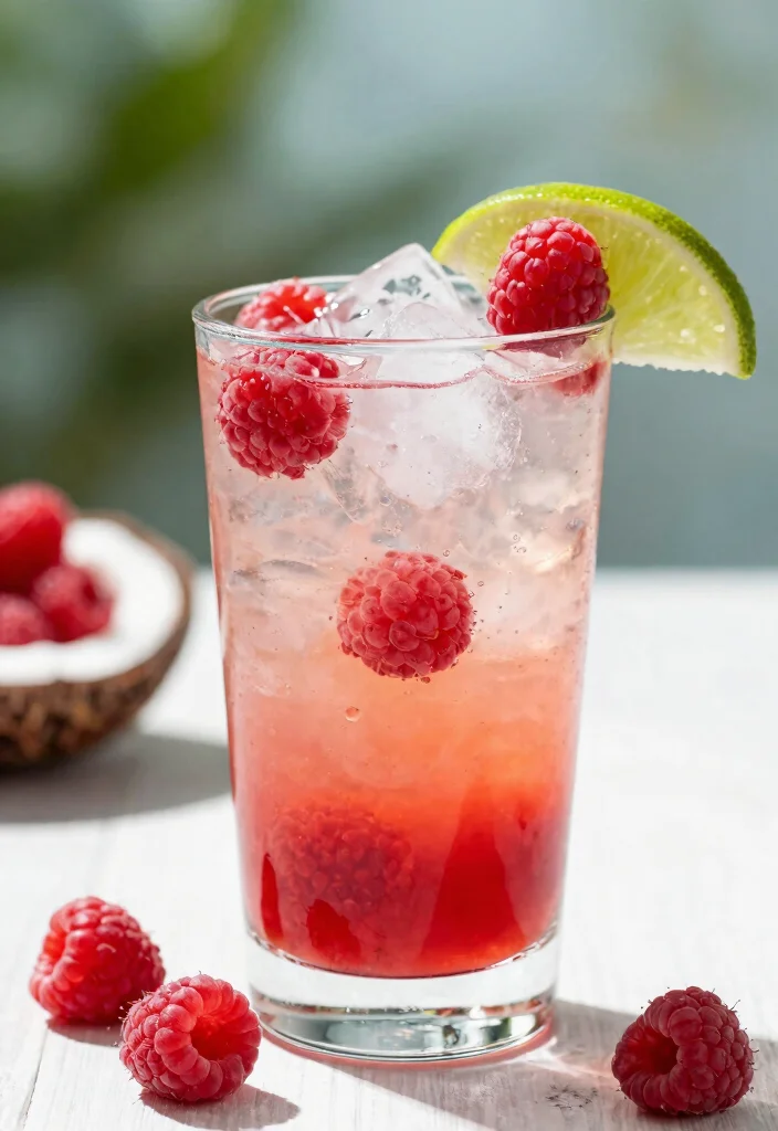 12 Healthy Raspberry Recipes for Fresh Sweet Nutrition 8. Raspberry Coconut Rickey 0
