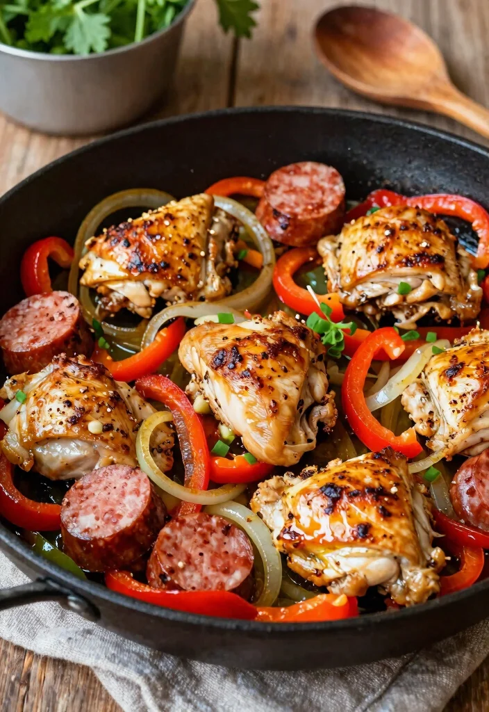 12 Keto Cajun Recipes with Bold Spicy Flavor - 6. Cajun Chicken and Sausage Skillet 1