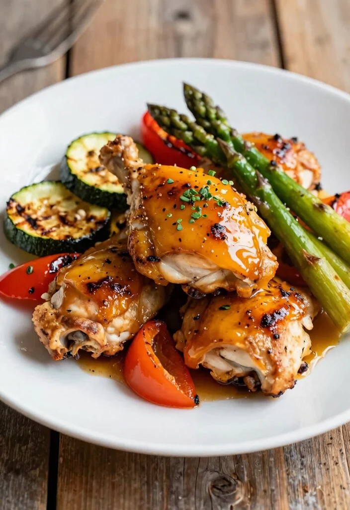 12 Peach Dinner Recipes for Sweet Savory Balance 2. Peach Glazed Chicken Thighs 0