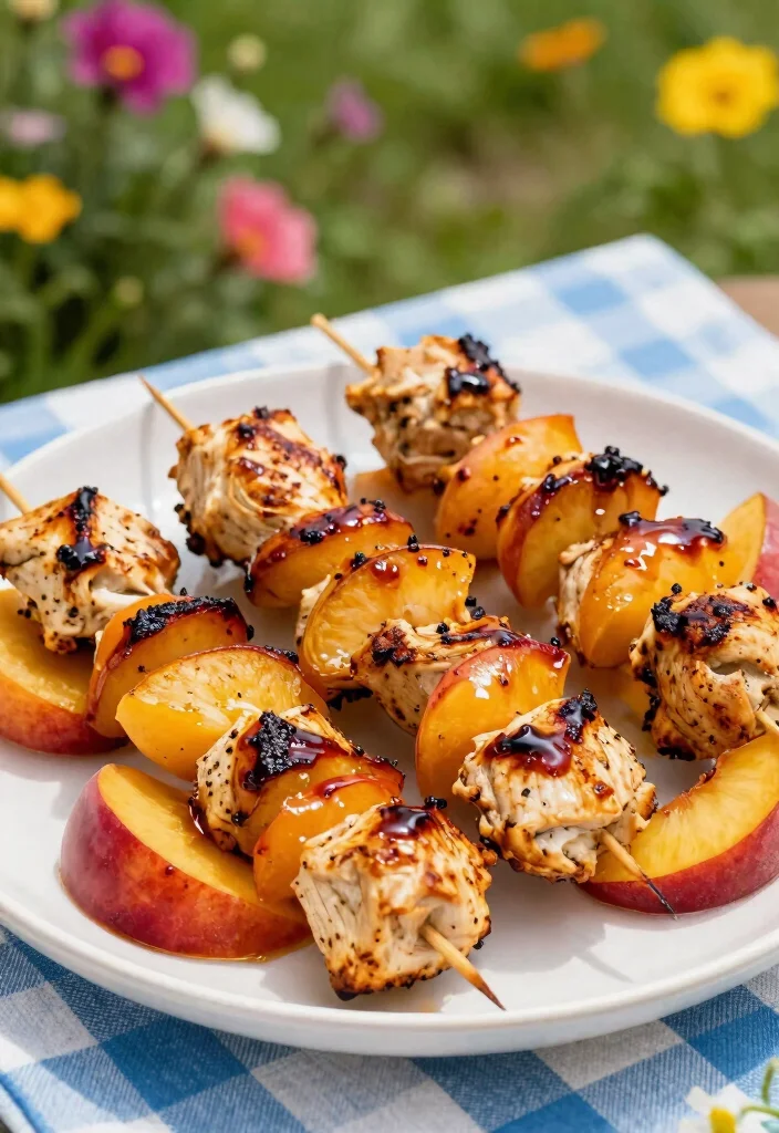 12 Peach Dinner Recipes for Sweet Savory Balance 9. Balsamic Peach Chicken Skewers 0