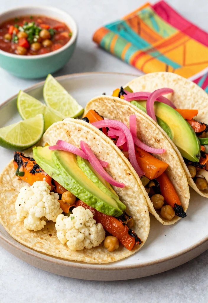12 Savory Vegan Recipes for Hearty Plant Based Meals - 10. Cauliflower and Chickpea Tacos 1