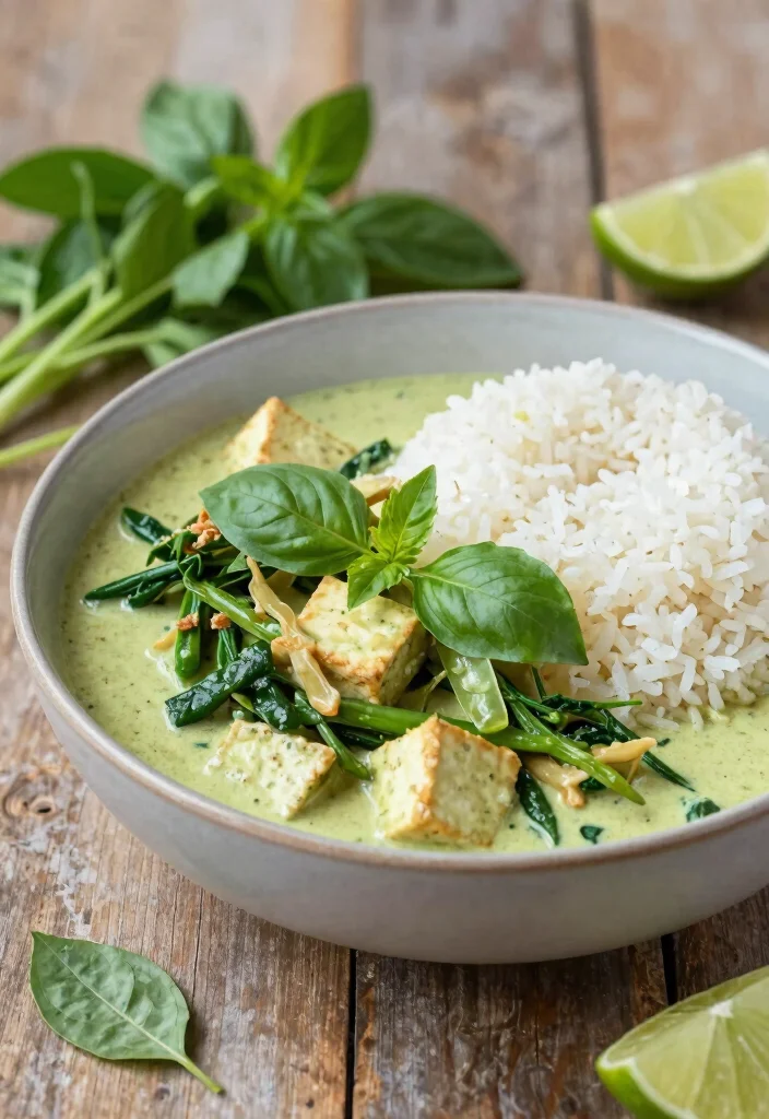 12 Savory Vegan Recipes for Hearty Plant Based Meals - 5. Thai Green Curry with Tofu 1