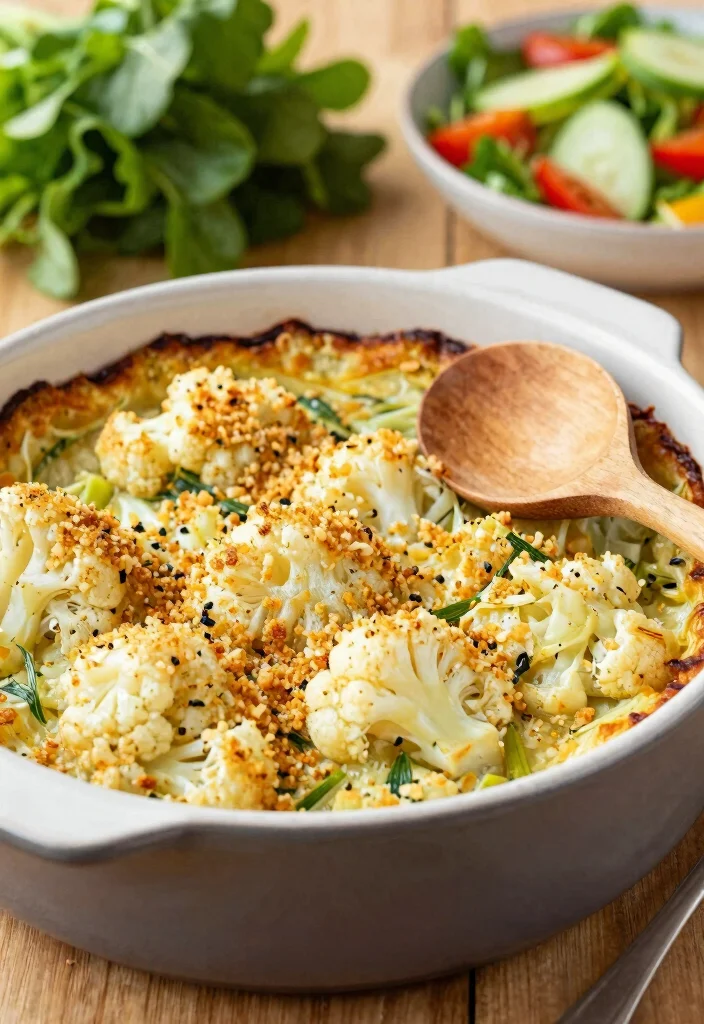 12 Vegan Leek Recipes for Gentle Savory Dishes 8. Vegan Leek and Cauliflower Bake 0