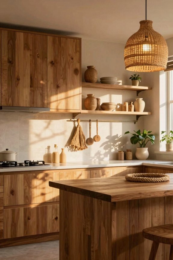 boho kitchen lighting details