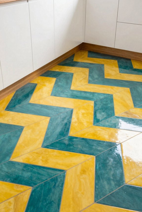 bold vinyl patterns energize kitchens