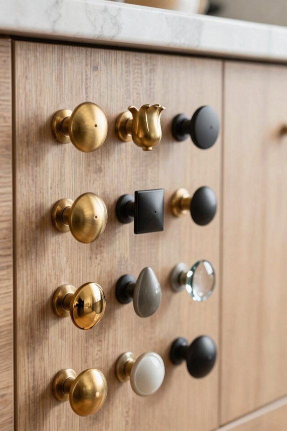 circle cut out l bar knobs