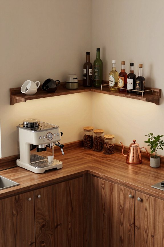 corner nook coffee bar permanent space saving
