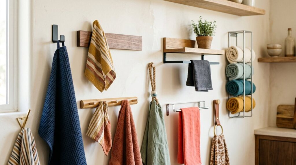 creative kitchen towel storage ideas