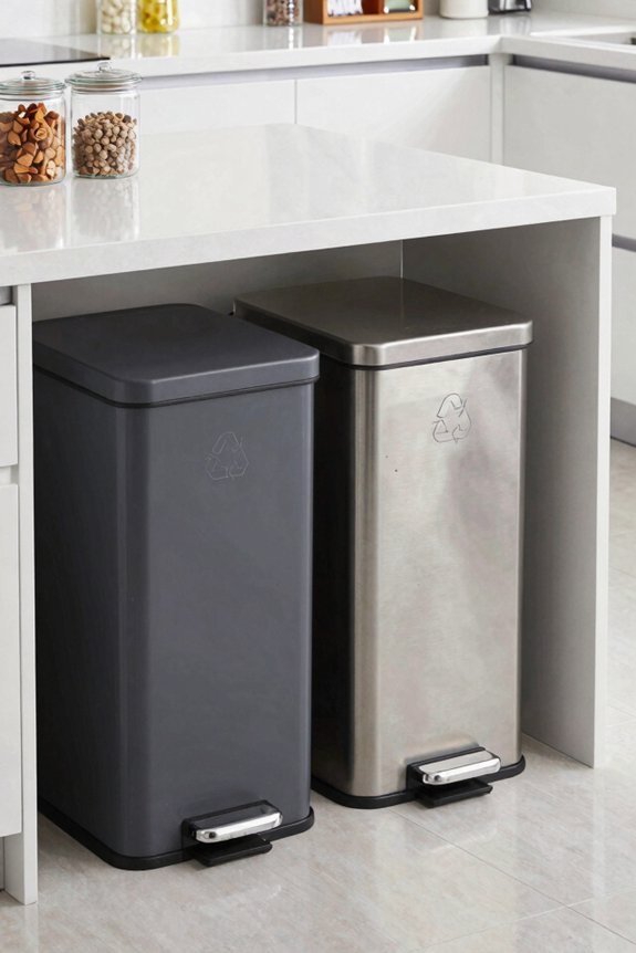dual compartment brabantia trash recycling bin