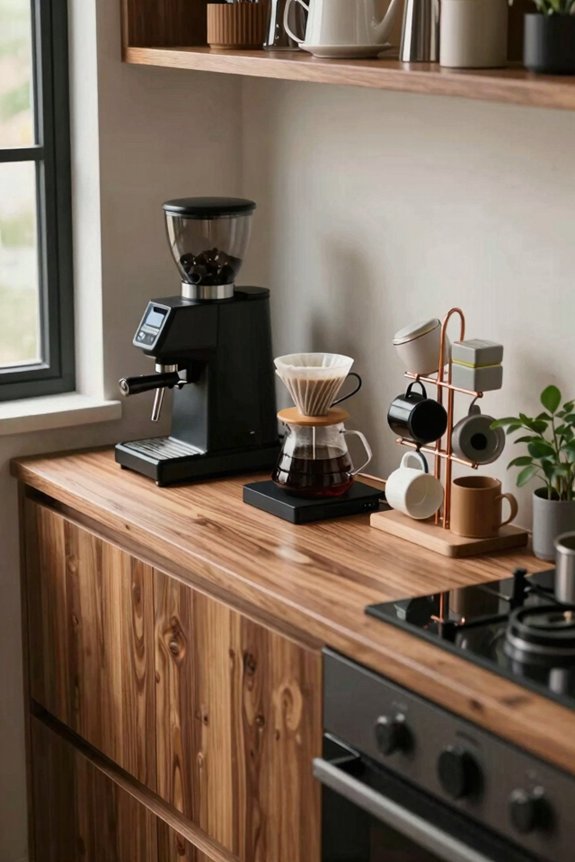 end of counter coffee station maximizes space