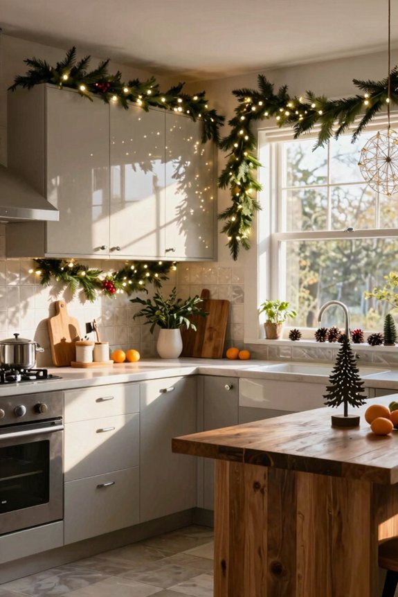 frames windows with fairy lights