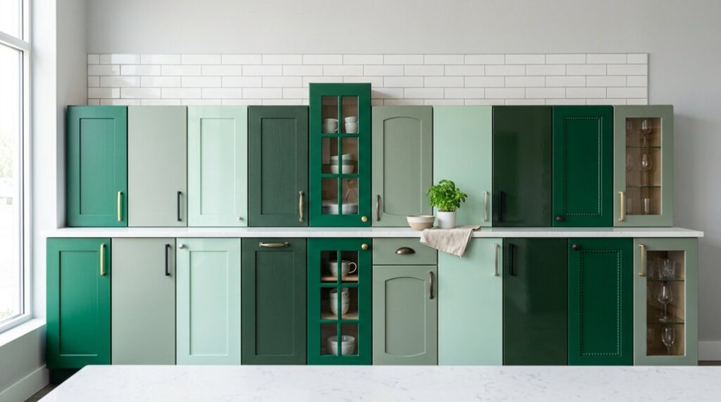 green kitchen cabinet ideas