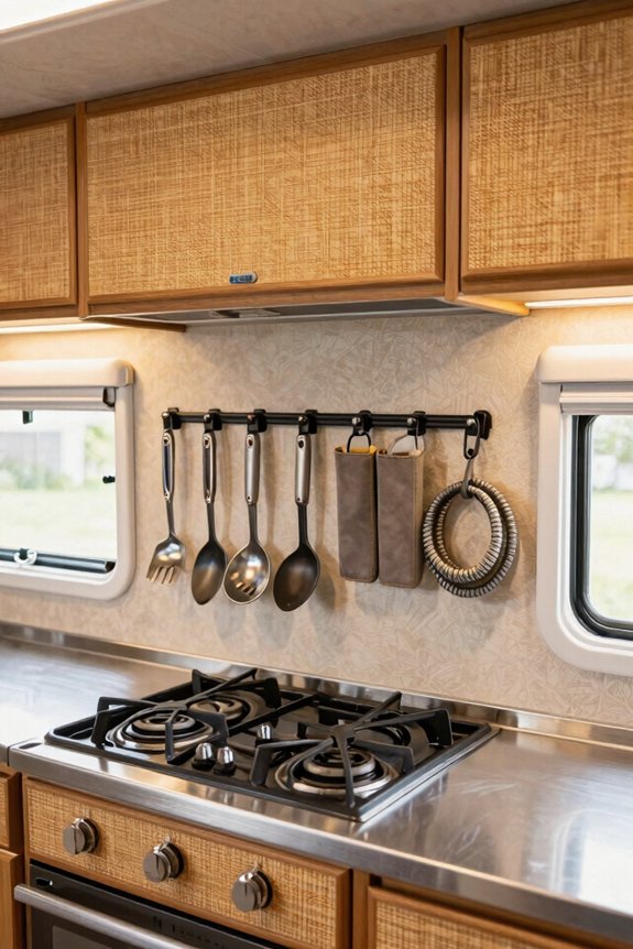 hanging organizer near stove g6xkh
