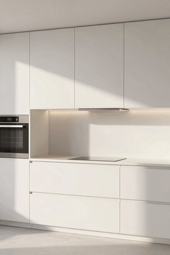 hybrid handleless with recessed pulls