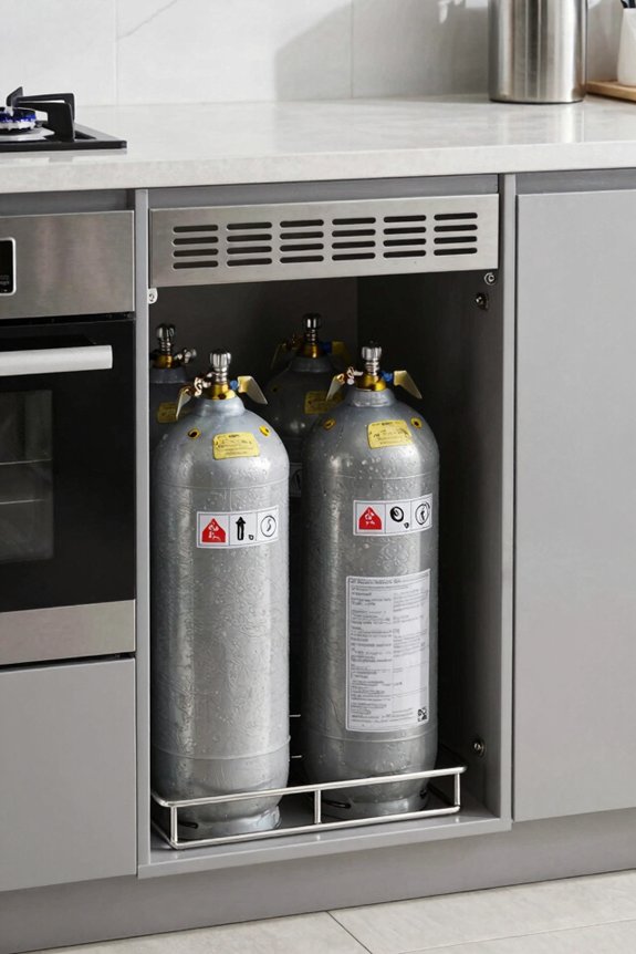 keep gas cylinders away vented