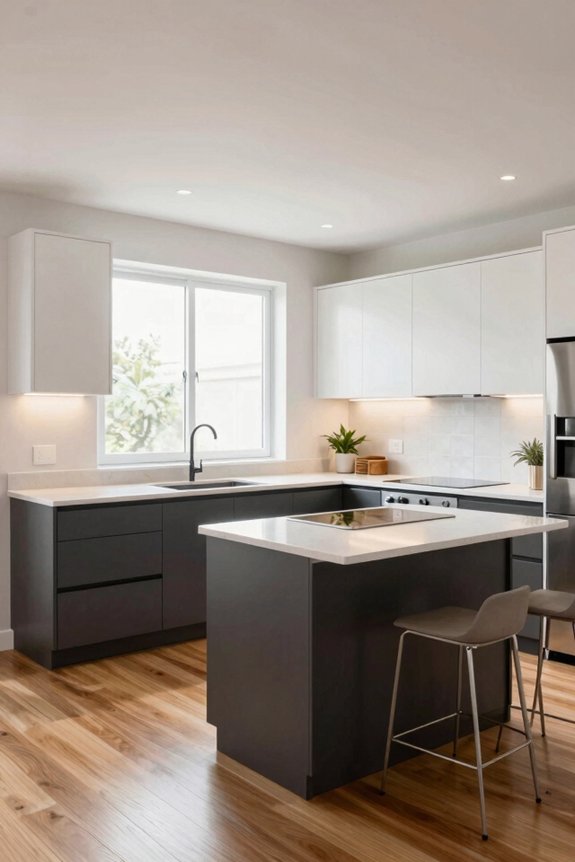 l shaped kitchen enhances flow