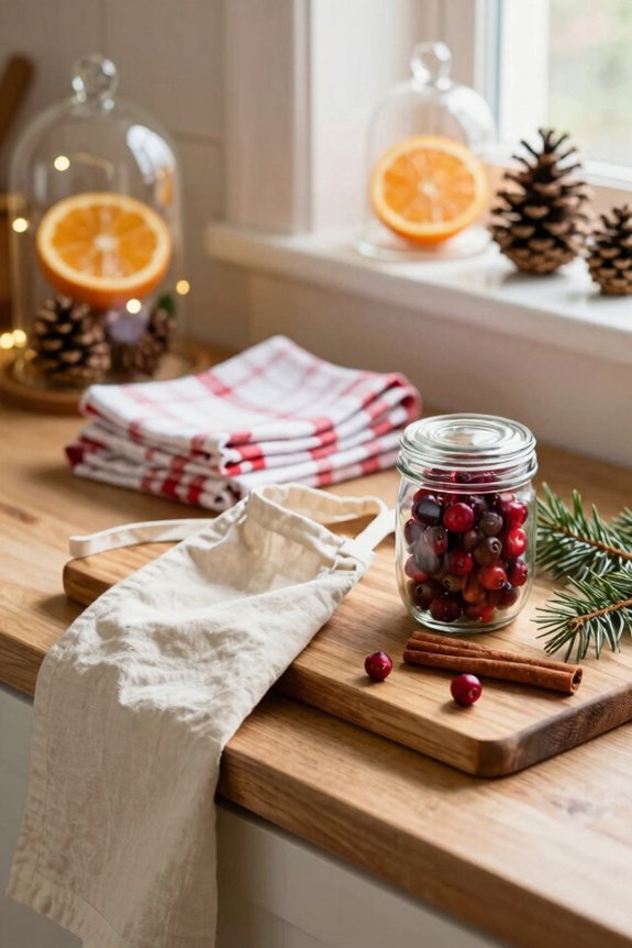 layered festive kitchen textures combined