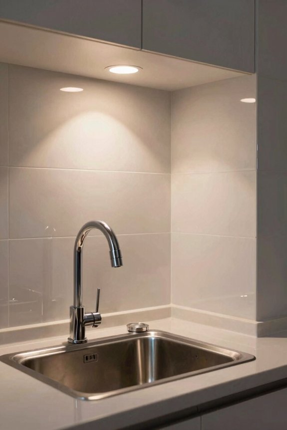 layered lighting brightens windowless sink