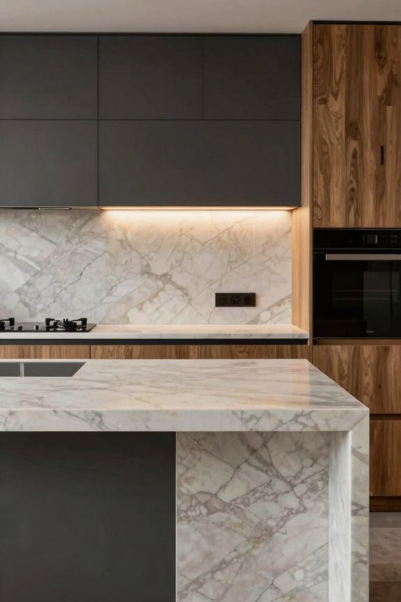 layered marble metal wood contrast