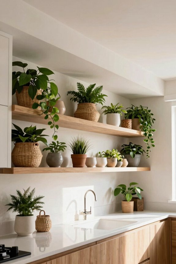 living soffit display with greenery