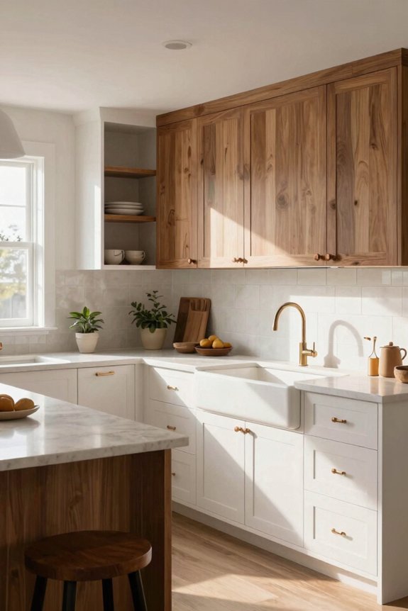 modern farmhouse cabinet color options mix