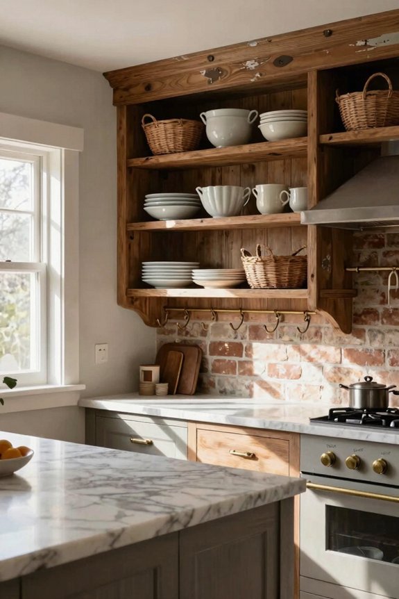 open shelves hidden storage harmony
