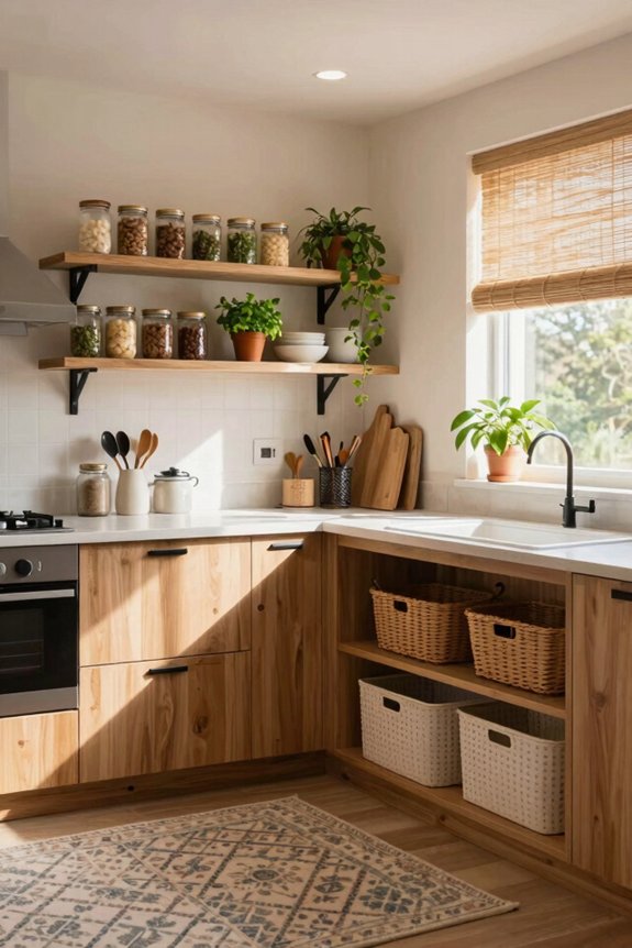 plants rugs storage elevate kitchen