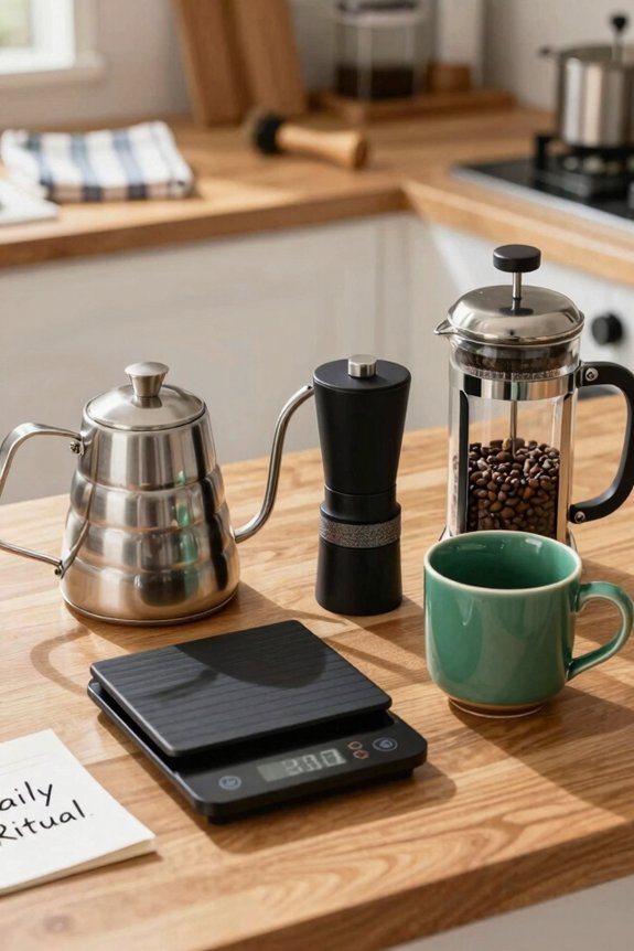 precise ritualistic coffee tools