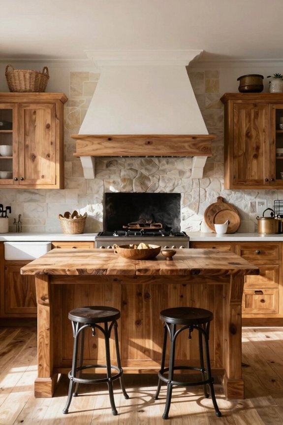 range hood island fireplace focal point