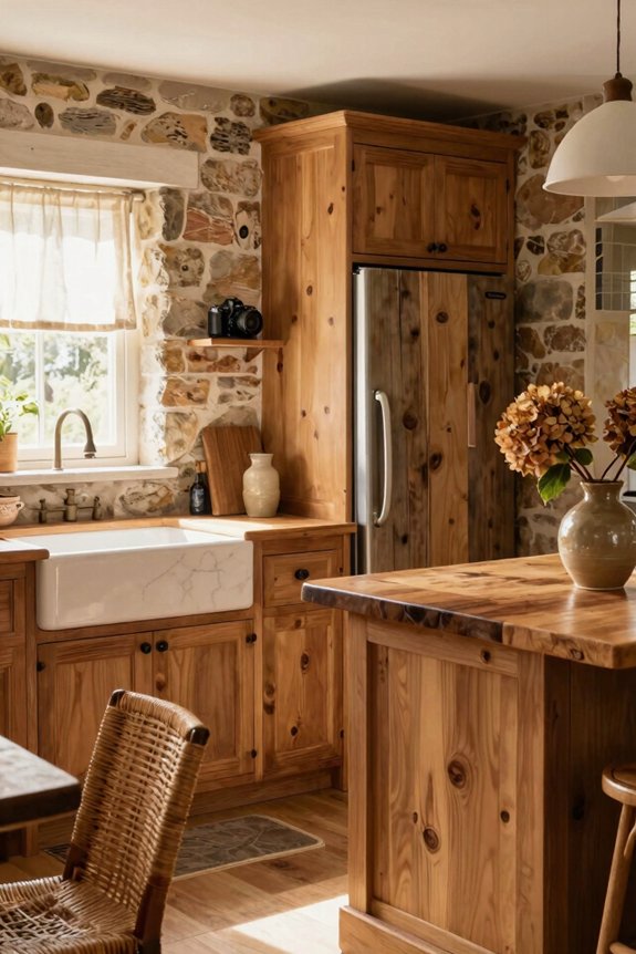 reclaimed wood white copper accents